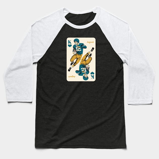 Jacksonville Jaguars King of Hearts Baseball T-Shirt by Rad Love